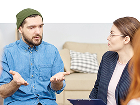 Father reading to baby